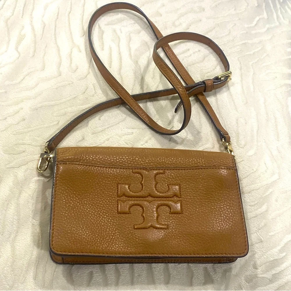 TORY BURCH T Small Bombe Crossbody Bark Brown Bag